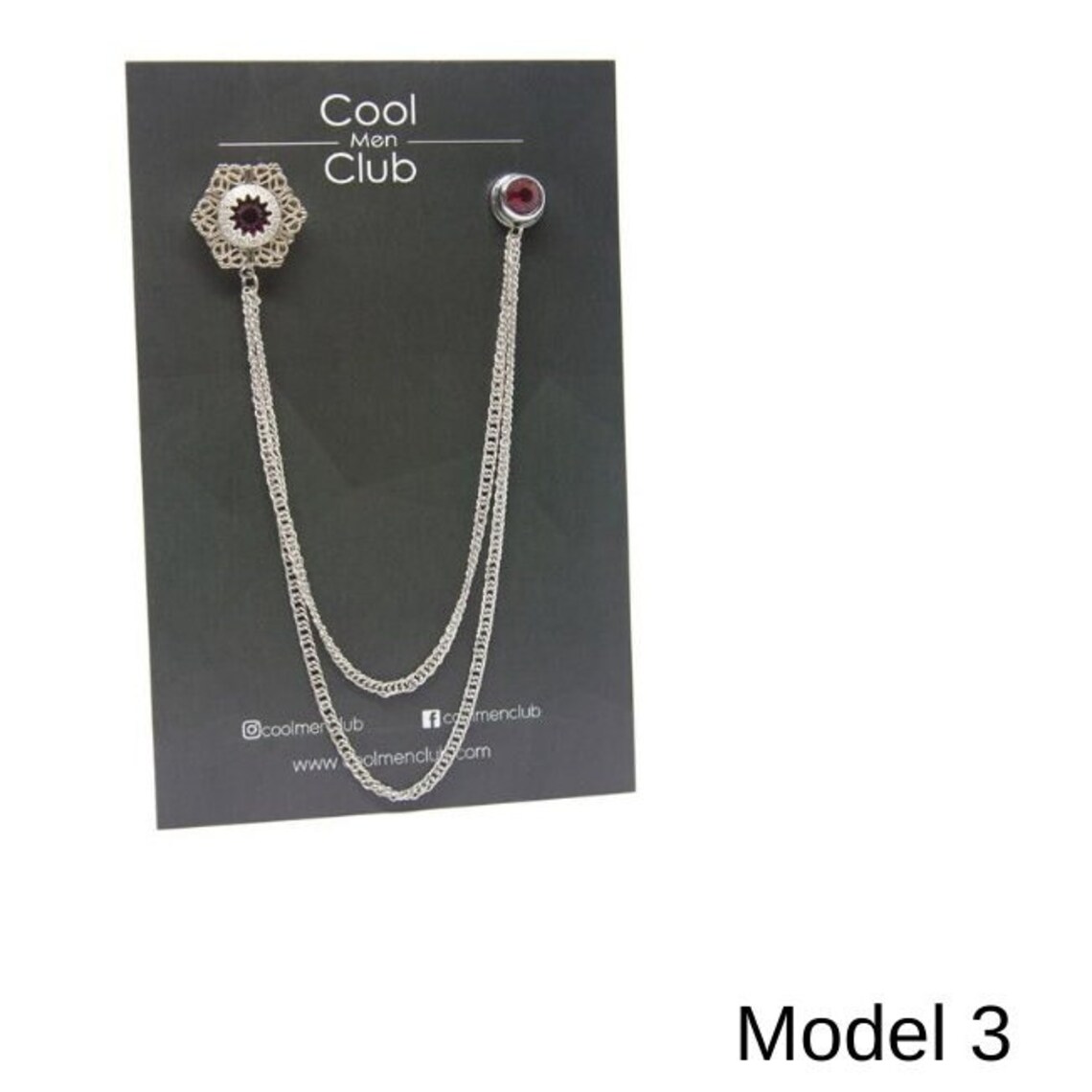 6 DIFFERENT MODELS / Handmade Jacket Chain Brooch / Men's Etsy
