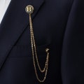 Customized Handmade Chain Lapel Brooch, Personalized Letter Jacket Collar Pin, Gifts For Men, Suit Accessories, Wedding Groomsmen
