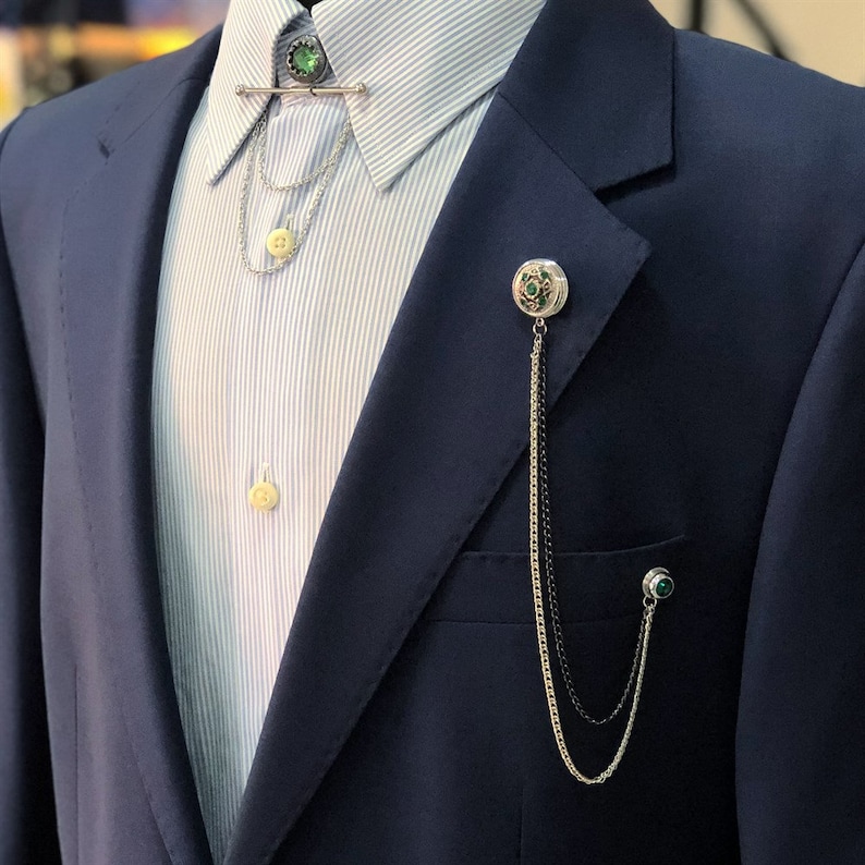 Silver Color Collar Pin, Collar Bar, Shirt Collar Clips, Men's Collar Tie Bar, Shirt Men's Accessories, Man Wedding Accessory, Gifts for Men image 2