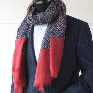 Handgemaakte blauwe sjaal, 100% wollen stof heren sjaals, wintersjaals, cadeau voor hem, cadeau voor haar, kerstcadeau man vader echtgenoot