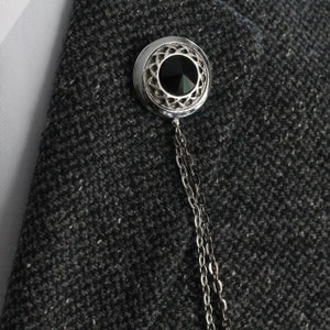 Conjunto de broche de cadena de cuello de chaqueta de camisa, pasador de solapa de chaqueta, pasador de cadena de camisa, broche de solapa, regalo para él, accesorio de joyería para hombres, regalos para hombres imagen 4