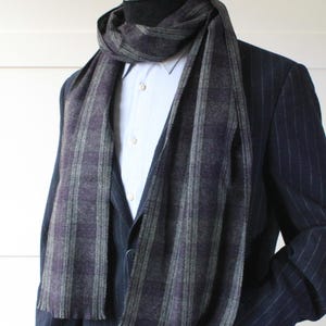 Handmade Gray Scarf, Soft Fabric Men Patterned Scarves, Winter Scarfs, Gift For Him, Gift For Her, Christmas Gift Man Dad Husband