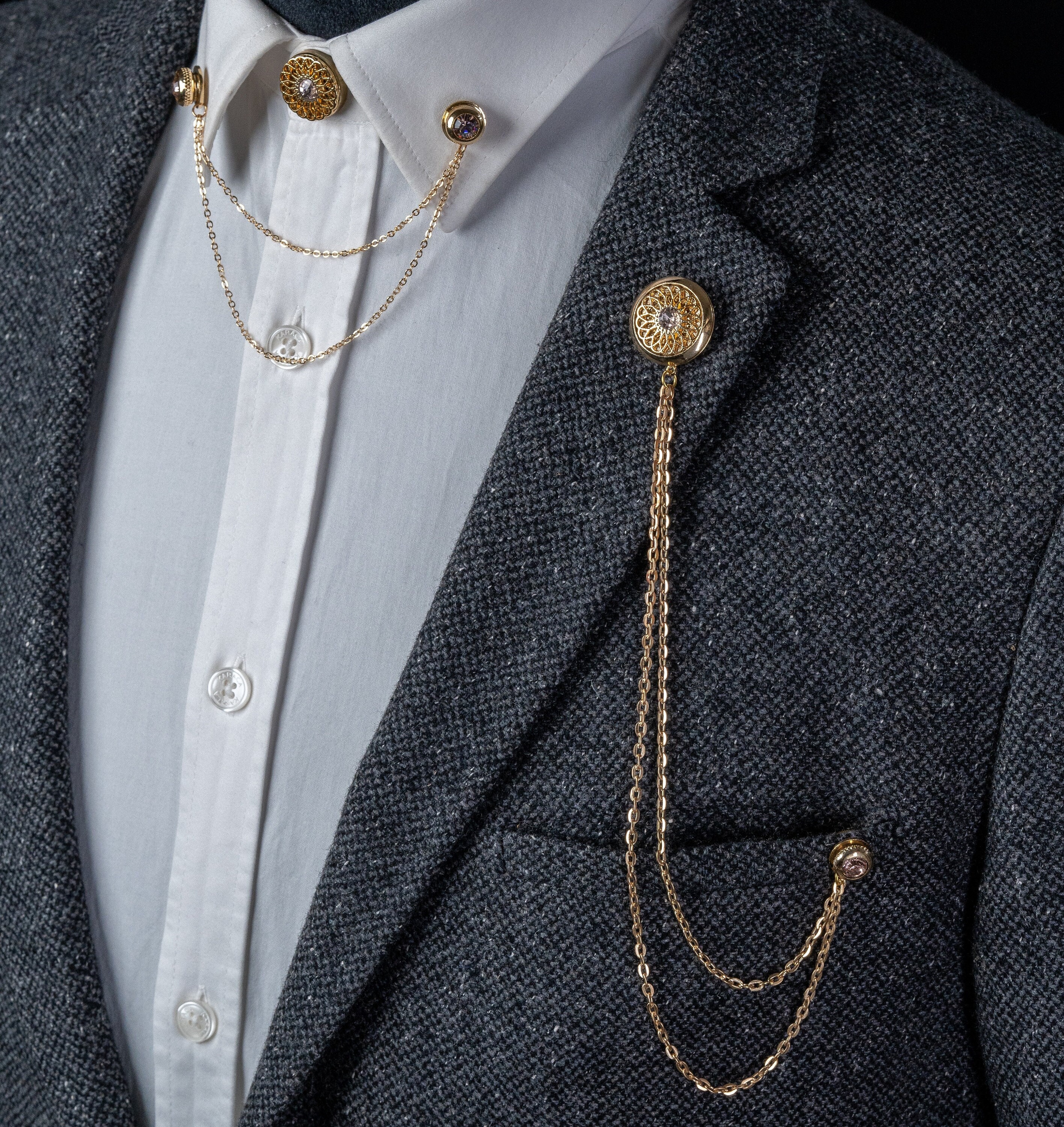 Knighthood Golden Anchor With Hanging Chain Lapel Nigeria