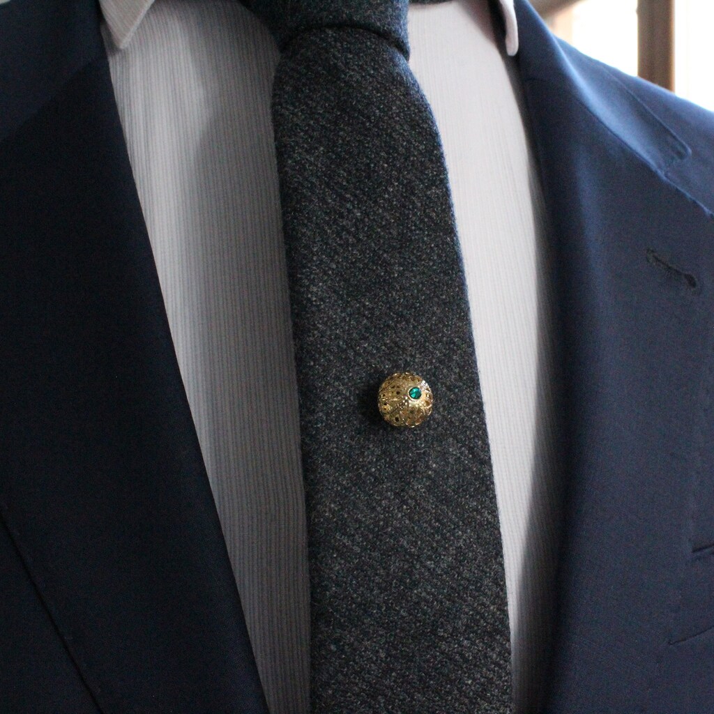 Fermacravatta Uomo In Ottone Chiaro Con Cristallo Zircone - Clip Cravatta Classica 55mm Per Matrimonio, Testimone, Anniversario - Regalo In Confezione
