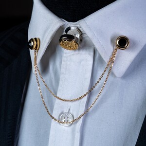 Handmade Shirt Jacket Collar Chain Brooch Set, Lapel Pin Wedding ...