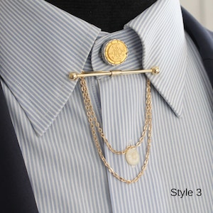Épingle de col de couleur or, barre de col, clips de col de chemise, barre de cravate de col pour hommes, accessoires pour hommes de chemise, accessoire de mariage pour hommes, cadeaux pour hommes Style 3