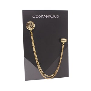 Gold Color Ancient Compass Shirt Jacket Collar Chain Brooch Set, Jacket ...