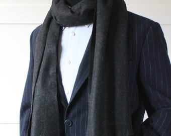 Handmade Black Scarf, Soft Fabric Men Patterned Scarves, Winter Scarfs, Gift For Him, Gift For Her, Christmas Gift Man Dad Husband