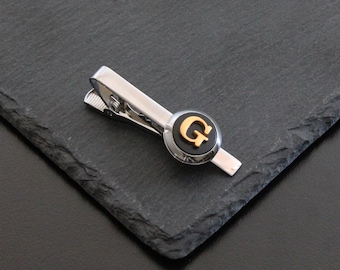 Customizable Letter Tie Clip, Handmade Tie Bar, Letter Tie Clip Man Men, Wedding Tie Clip, Gift For Him, Men's Accessory, Father, Christmas