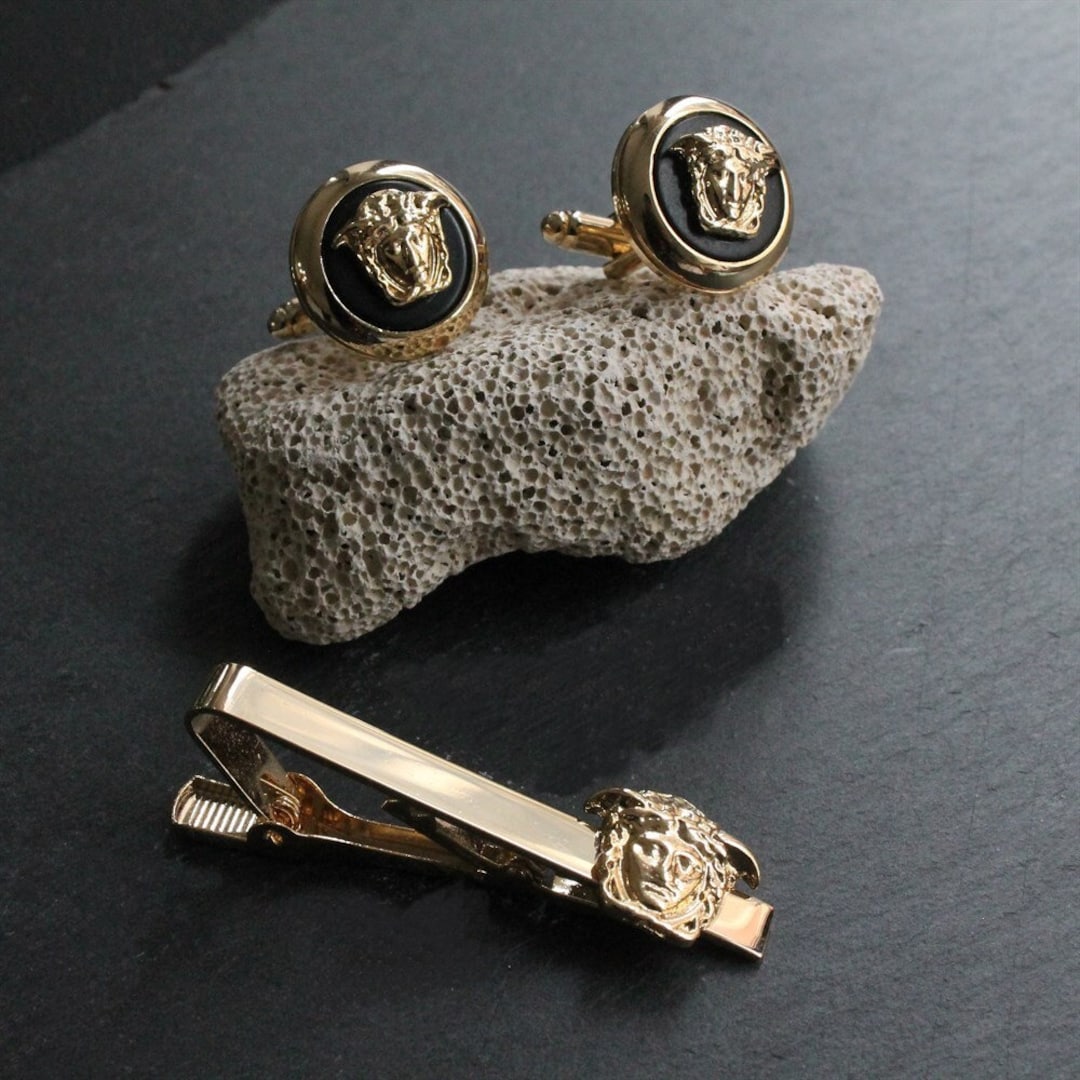 mens tie clip and cufflinks