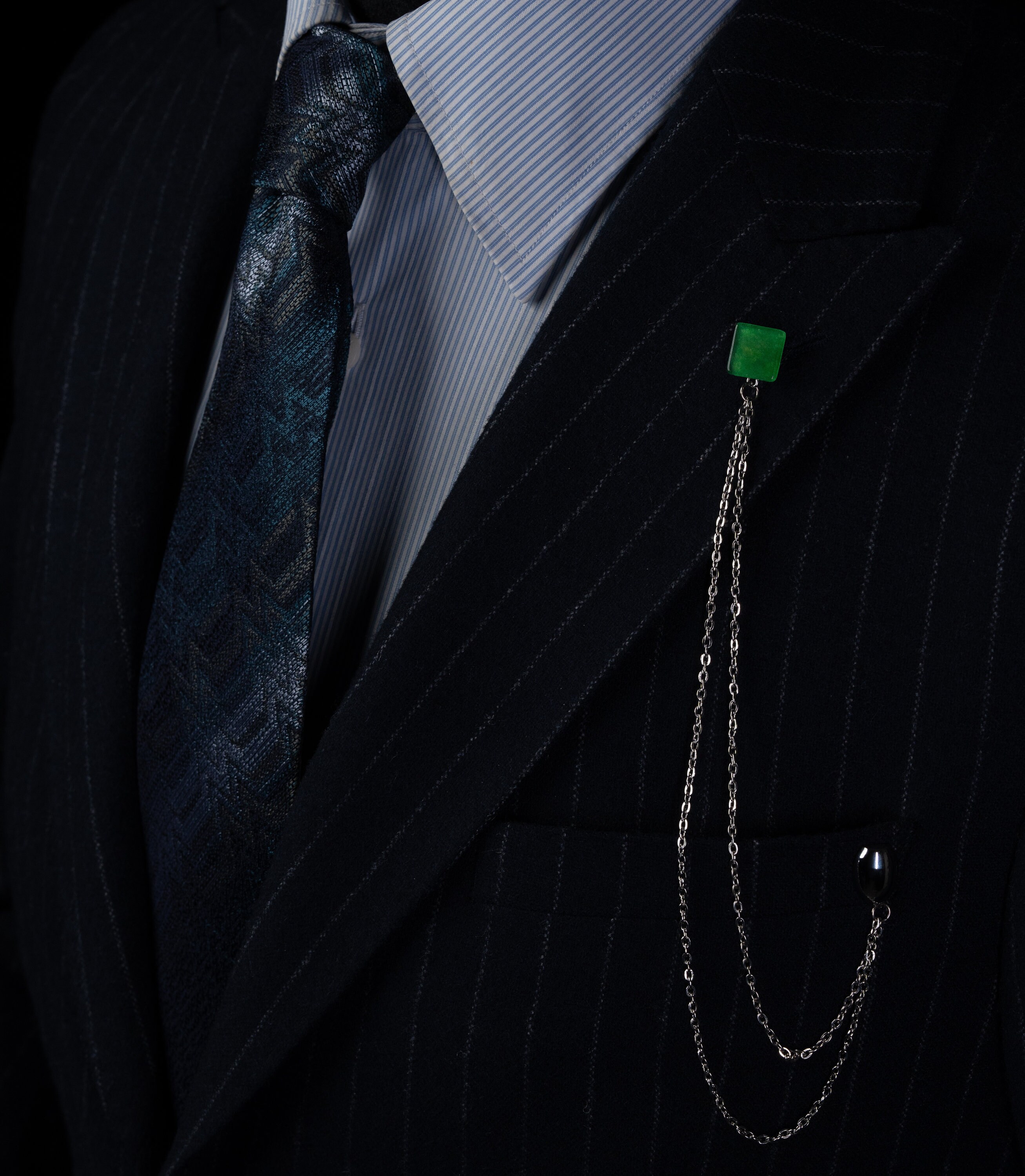 Green Jade Lapel Pin: Handmade Chain Brooch, Men's Jewelry - Etsy