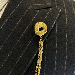 Conjunto de broche de cadena de cuello de camisa de color dorado, pasador de solapa de chaqueta, pasador de cadena de camisa, broche de solapa, regalo para él, joyería de regalos para hombres imagen 8
