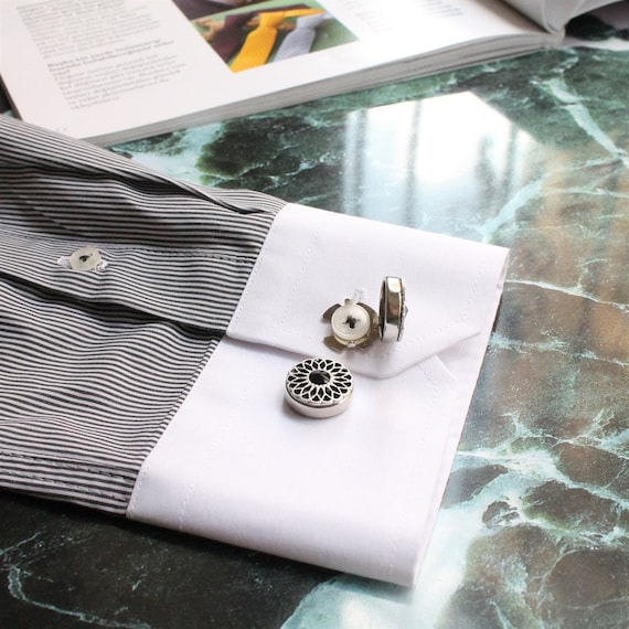 Shirt Button Cover Cufflinks, Unique Design Cuff Links, Men's