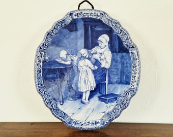 RARE - vintage handpainted plaque - de Porceleyne Fles - after Blommerss - Royal Delft - made in Holland - Delft - 1975