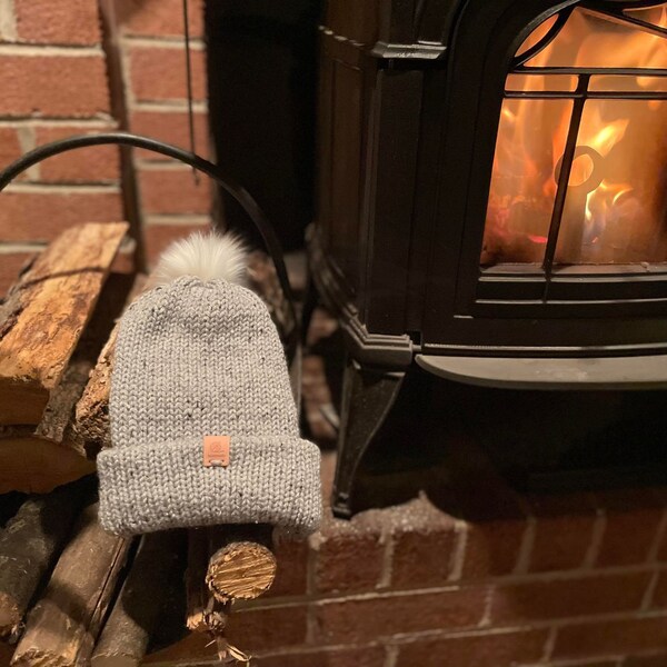 Snowy Day Grey Knitted Hat