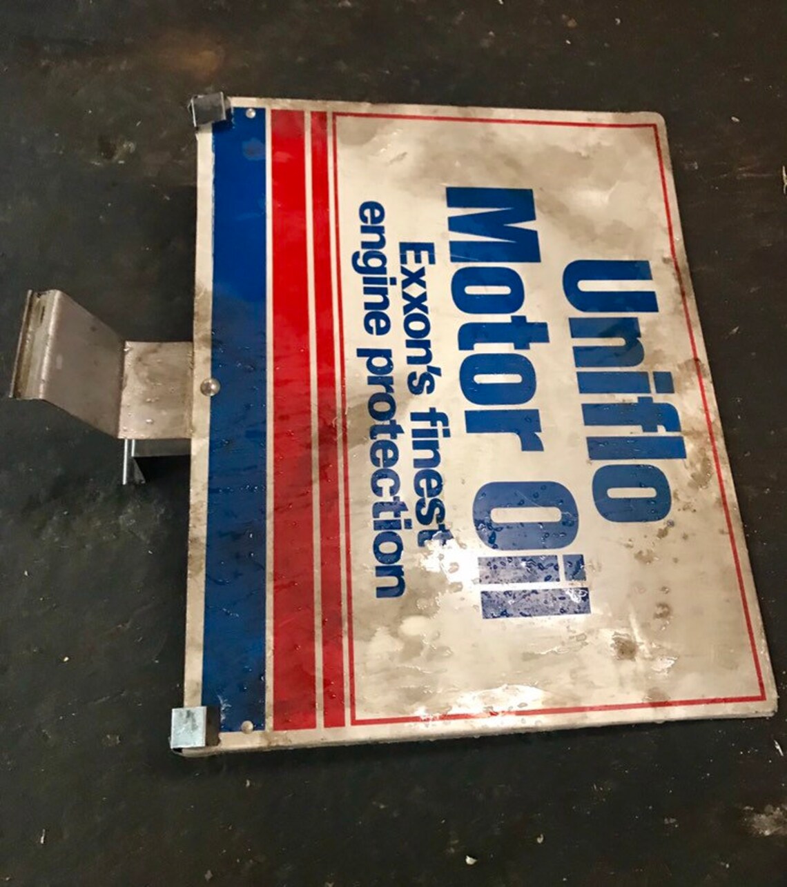 Vintage Exxon Uniflo Motor Oil Sign 1970's Gas Station Etsy