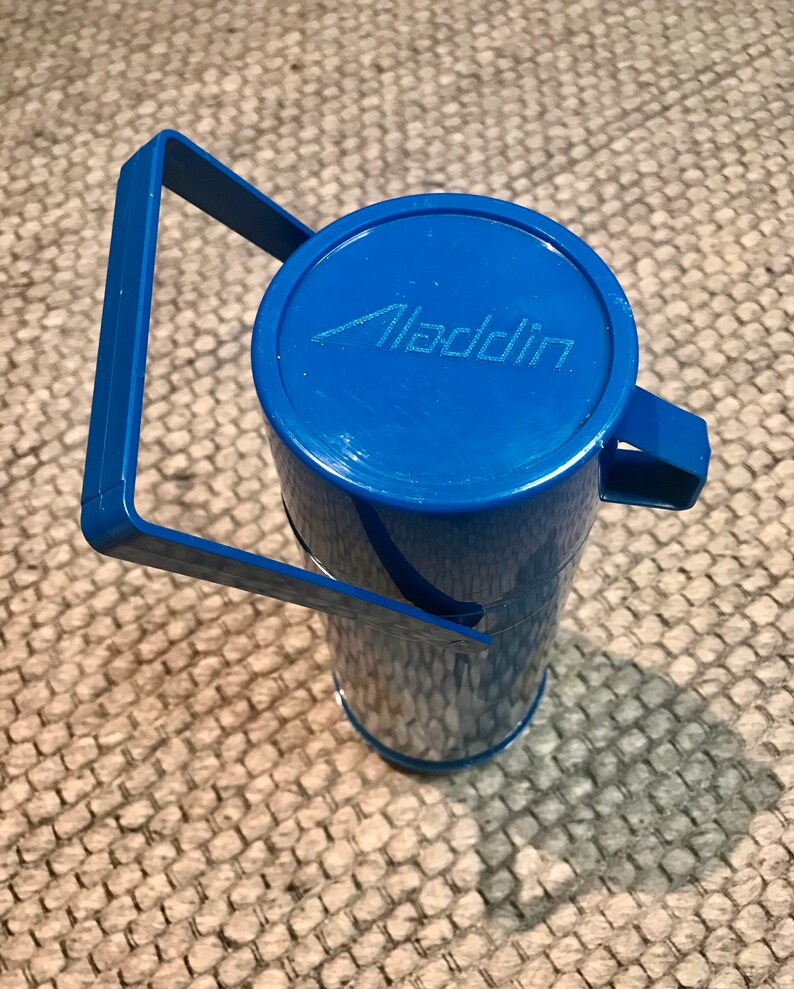 Vintage 1960s Blue Aladdin Thermos With Top and Cup Complete Etsy