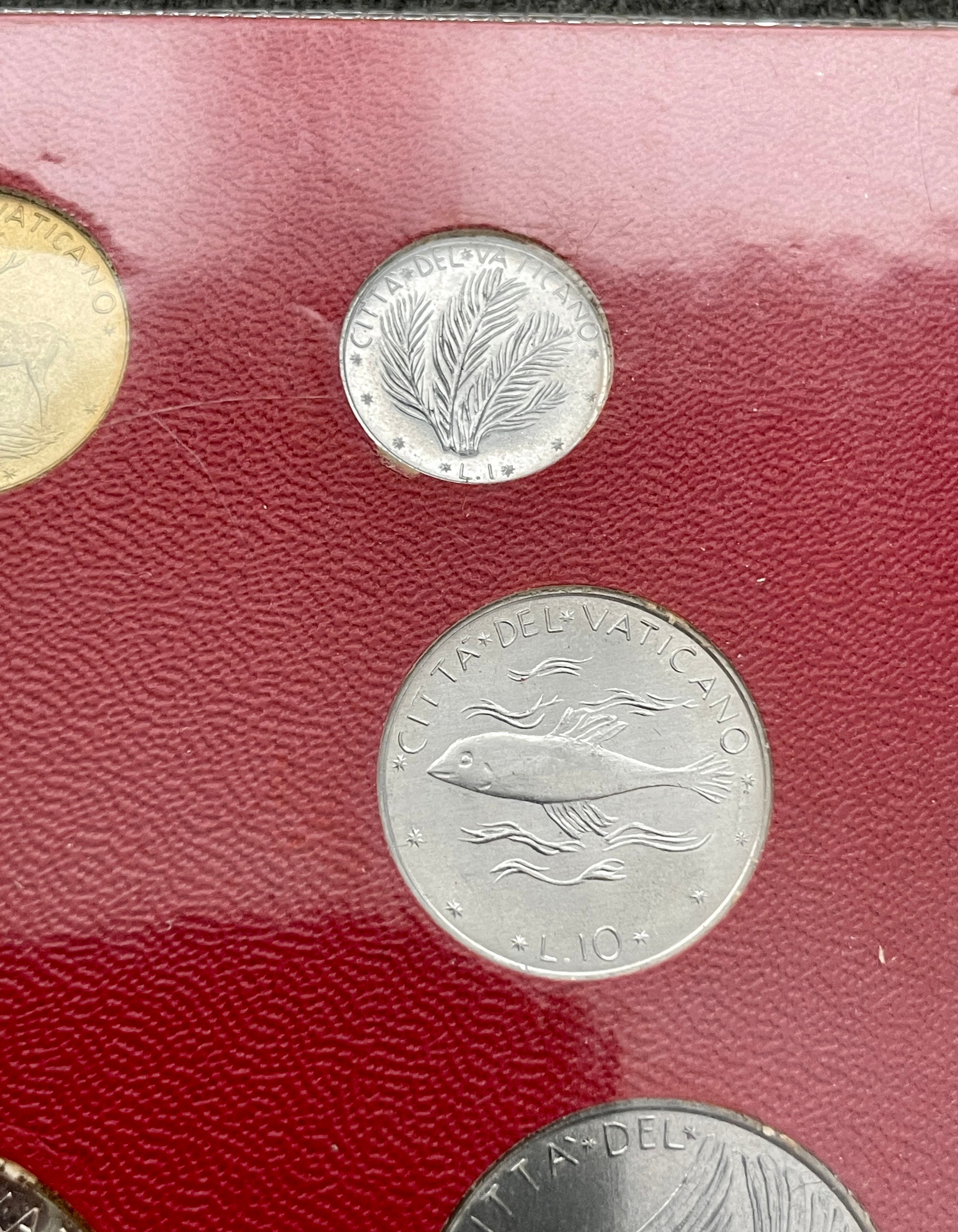 ヴィンテージ 1973 バチカン リラ コイン セット、教皇イタリア銀貨