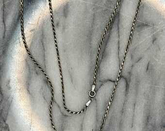 Sterling Silver Rope Chain Necklace with Sand Dollar Pendant, 24" Italy