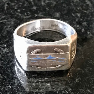 Rare Vintage WW2 Sterling Silver Infantry Combat Signet Ring US Army Sized 11