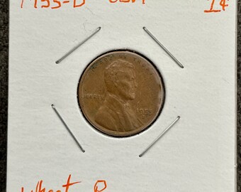 アメリカ「リンカーンウィートセント」純銅5オンスメダル 1954-D リンカーン・ウィート・セント：デンバー造幣局発行の米国