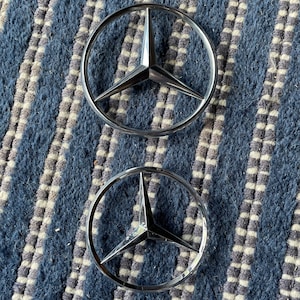 Vintage Mercedes-Benz Trunk Emblems 1980's 1990's and 2000s W201 190e W124 W140 W203 W204 W210 W211 W220 Silver Arrows, Reflective Finish