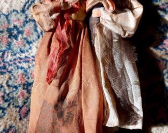 Rare 1940s Japanese Handmade Dolls Mother and Daughter. Okinawa, Ryukyu Islands, Japan