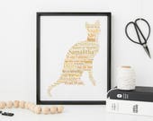 Ginger Cat Custom Print, Custom Pet Portrait, Ginger Cat Gift, Ginger Cat Print, Ginger Cat Art, Gift for Cat lover, Cat Gift