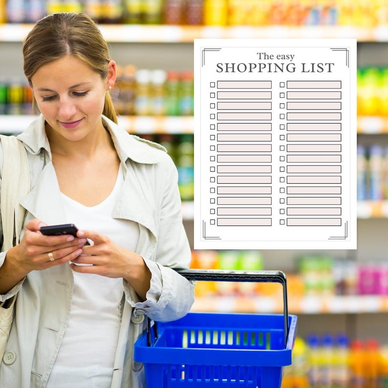 Buy List Example Printable Shopping List Template, to Buy List, Item Checklist, Grocery ...