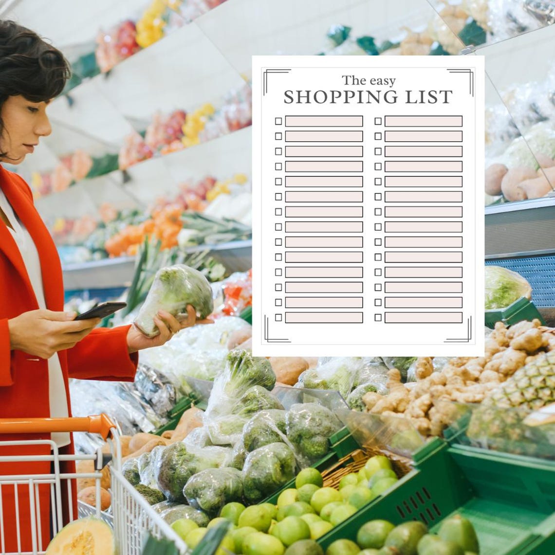 Buy List Example Printable Shopping List Template, to Buy List, Item Checklist, Grocery ...