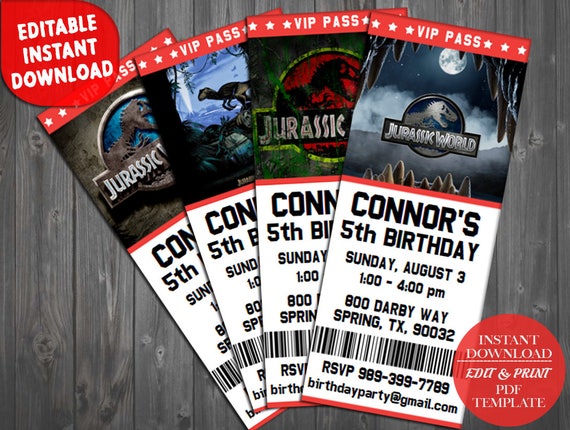 jurassic park birthday invitation jurassic park invitation etsy jurassic park invitations