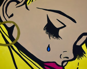 Sad girl pop art
