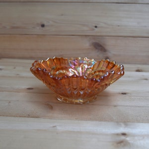 Small Marigold Carnival Glass Bowl