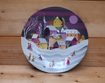 Poole Pottery Transfer Plate Seasons by Barbara Furstenhofer 428  Winter II