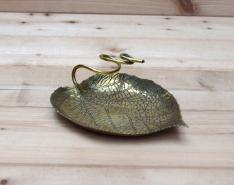 Brass Vine Leaf with Tendril