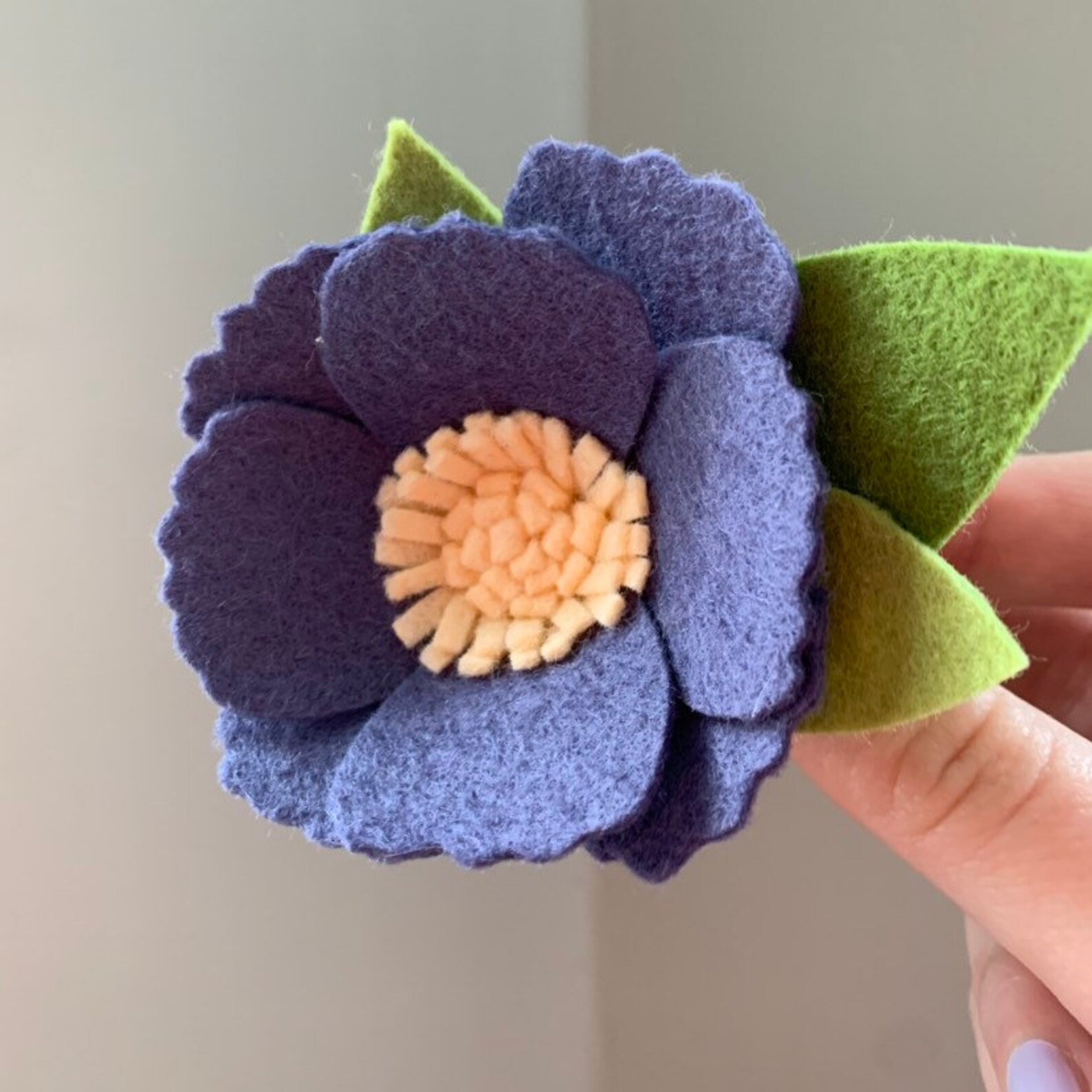 Purple Felt Flower Hair Clip Flower Hair Clip Felt Flower Etsy