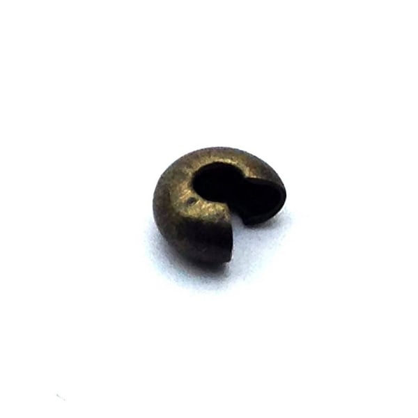 x100 crimp beads, caches perles à écraser ou cache-nœuds,métal bronze, 4mm: AE0014