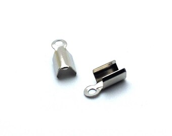 Abrazadera de alambre x50 (o pinzas) de plata oscura de 4 mm: AE0078