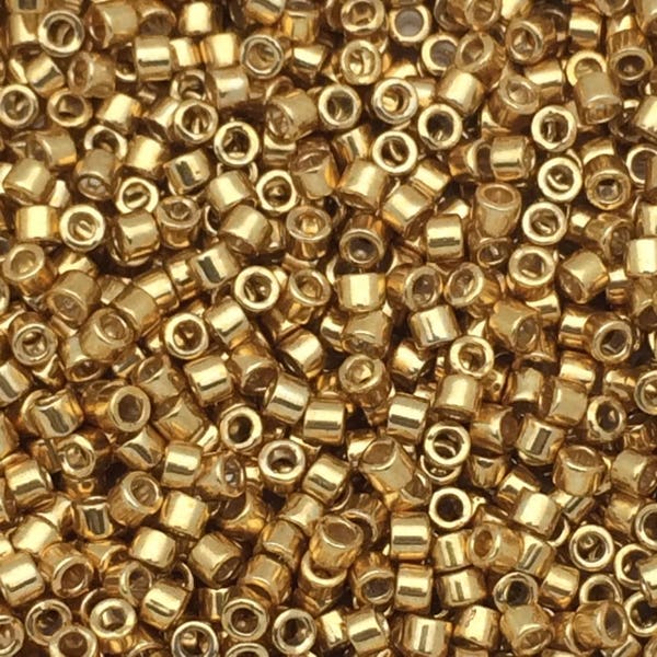 8g perles Miyuki Delicas 11/0, Galvanized Yellow Gold: DB410