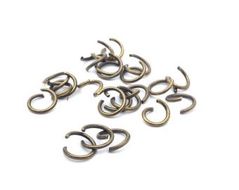 100 jumprings open diameter: 7mm, thickness: 1 mm Bronze