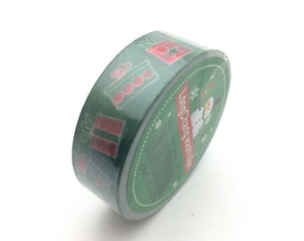 x1 rouleau de 10m de masking tape washi tape Noël vert: DM0048