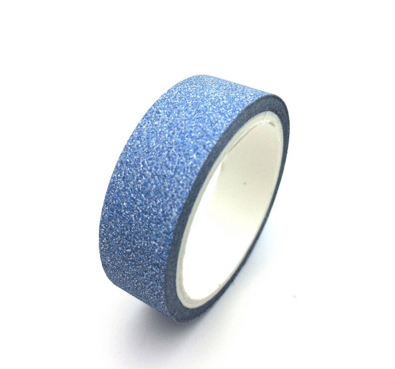 x1 roll of 4m masking tape washi tape Glitter Blue: DM0034 image 1