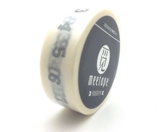 x1 roll of 10m masking tape washi tape white black numbers: DM0017