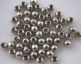 x50 perline intercalari 4mm metallo argento scuro: AC0045