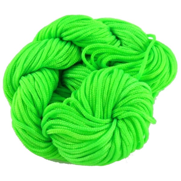 28 mètres de fil Nylon Vert fluo pour Shamballa diamètre 1mm: FN0018