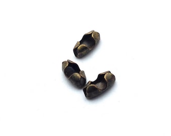 x50 fermoirs embouts  bronze pour chaine billes 1,5mm:  AF0054