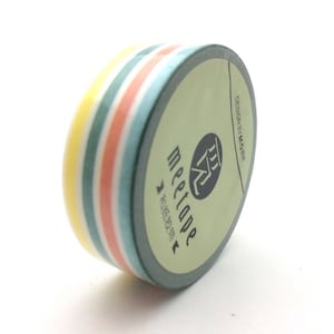 x1 rollo de cinta adhesiva de 10m washi cinta rayas de color blanco: DM0018 imagen 1