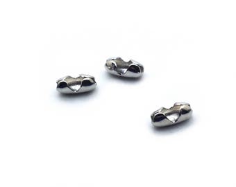 x50 clasps tips silver metal for chain balls 1mm: AF0050