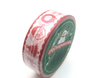 x1 Rolle 10m Abdeckband Washi Tape Weihnachten rot: DM0042