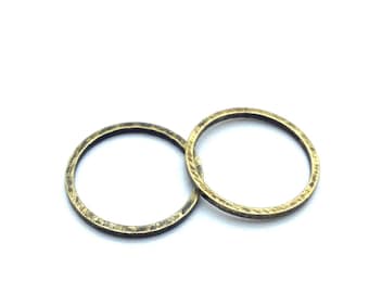 x4 connettori anelli rotondi, bronzo, 15mm, qualità europea: AC0176